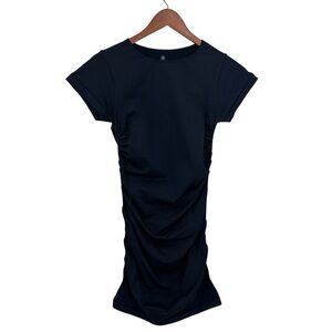 BLANQI Maternity Dress Everyday Cap Sleeve Crew Neck Black Mini